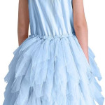 Vestido de tutú de princesa cisne con flecos de plumas para niñas, hada, cuentos, fantasía, disfraz