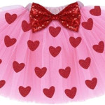 Traje de niña primer San Valentín, falda tutú