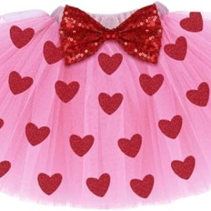 Traje de niña primer San Valentín, falda tutú
