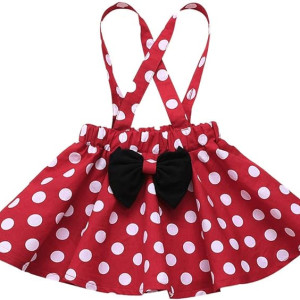 Conjunto de falda entrecruzada para niñas, vestido Minnie Mouse
