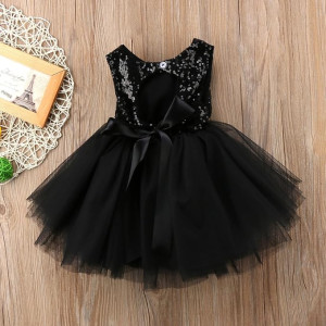 Vestido de princesa sin mangas de malla de lentejuelas, elegantes para niñas, bebés, ropa para fiesta
