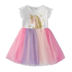 Vestido De Unicornio Disfraz Para Niña Tul Colores Lol