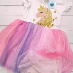 Vestido De Unicornio Disfraz Para Niña Tul Colores Lol