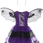 Vestido Murcielago Disfraz Niña Halloween