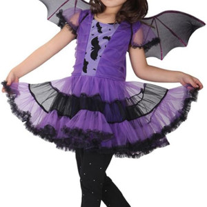 Vestido Murcielago Disfraz Niña Halloween