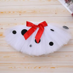 Mameluco con estampado de huellas de patas, falda tutú + diadema de orejas de perro, disfraz de Halloween Dalmata