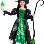 Disfraz de Bruja Para Niña con Luces Halloween