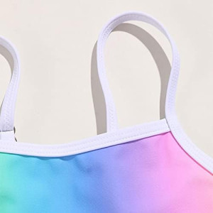 Traje de baño de niña arcoíris de tres piezas
