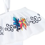 Encanto Traje de Baño para Niña Mirabel Bikini Traje de Baño Princesa Fuera del Hombro Volantes