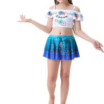Encanto Traje de Baño para Niña Mirabel Bikini Traje de Baño Princesa Fuera del Hombro Volantes
