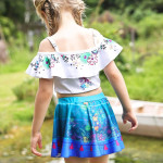 Encanto Traje de Baño para Niña Mirabel Bikini Traje de Baño Princesa Fuera del Hombro Volantes