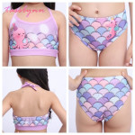 Traje de baño de Sirena tres piezas, niñas, cumpleaños, cola de sirena