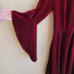 Vestido rojo de terciopelo, medieval, doncella, princesa, halloween, disfraz, navidad
