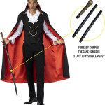 Morph - Gothic Vampire Costume Men Adult - Disfraz Vampiro adulto, halloween