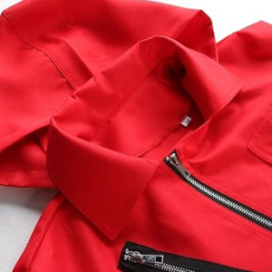 Overol rojo unisex, halloween, disfraz, La casa de papel, el juego del calamar, squid game