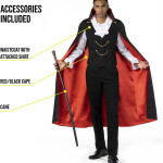 Morph - Gothic Vampire Costume Men Adult - Disfraz Vampiro adulto, halloween