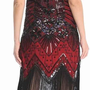Vestido rojo charlestone, años 20, disfraz, halloween