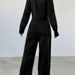 Enterizo negro con zipper frontal, disfraz, halloween, adulto